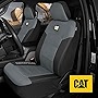 Caterpillar MeshFlex Automotive Seat Covers for Cars Trucks and SUVs (Set of 2) – Gray Car Seat Covers for Front Seats, Truck Seat Protectors with Comfortable Mesh Back, Auto Interior Covers