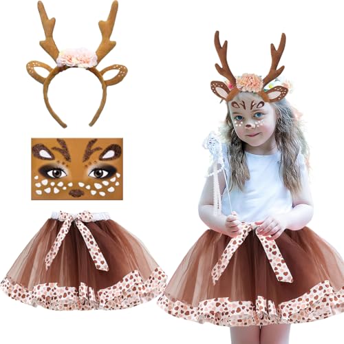 Reh Kostüm Kinder, Rentier Kostüm Kinder Mädchen, Tutu...