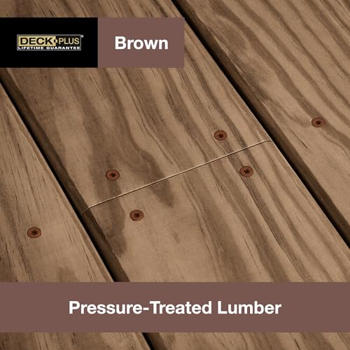 Deck Plus 2-1/2 Inch Epoxy Coated Exterior Wood and Fence Screws #10 x 2-1/2" Torx/Star Drive Included Coarse Thread, Outdoor Rust Resistant Decking Screw, Brown, 1lb Box, 73 Pieces | 48824 - Thumbnail 7