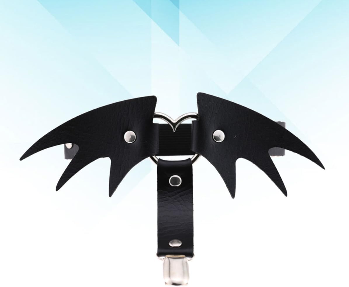 Didiseaon Black Leather Heart Wings Adjustable for Women Halloween
