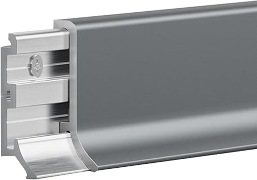 Aluminium Baseboard Trim 25 40 50 60 70 IN Long Metal Aluminum Baseboard Molding Trim for Walls Floor, Bathroom Baseboard Skirting with Toe, Metal Skirting Board Cover for Home Office1-2/5 in6cm,55