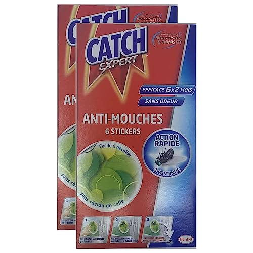 Catch - Etui de 6 Stickers Anti-Mouches Décoratifs Verts sans Odeur