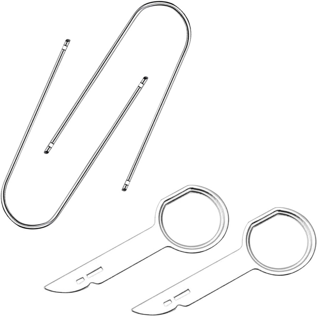 GLSOWEE 4PCS Car Radio Removal Pry Tool Kit, Auto U-Shaped Stereo Release Tool, Car Radio Removal Tool Key Stainless Steel for Disassembly of Most Car CD Audio Frequency Converter