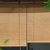 Seitenzug- & Springrollos Jalousien Pavillon-Bambusvorhang im Freien, Außenrollläden mit Haken, Karbonisierte Farbe - Multi-Size (Color : W×H, Size : 120×240cm)