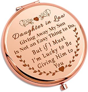 Daughter In Law Gift from Mother-In-Law Wedding Gift Makeup Mirror Bride to Be Gift Bridal Shower Gift For Women Daughter Gift From Father-In-Law Mother' S Day Birthday Gift Compact Makeup Mirror