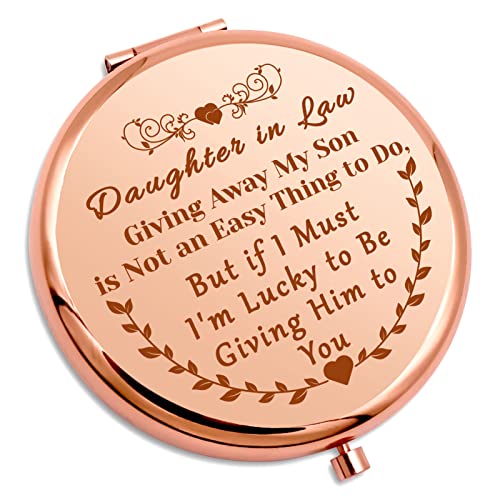 Daughter In Law Gift From Mom Wedding Gift Personal Makeup Mirror Bride Gift Bridal Shower Gift For Women Birthday Gift From Mother-In-Law Or Father-In-Law Mother' S Day Daughter Gift Compact Mirror #TOP6