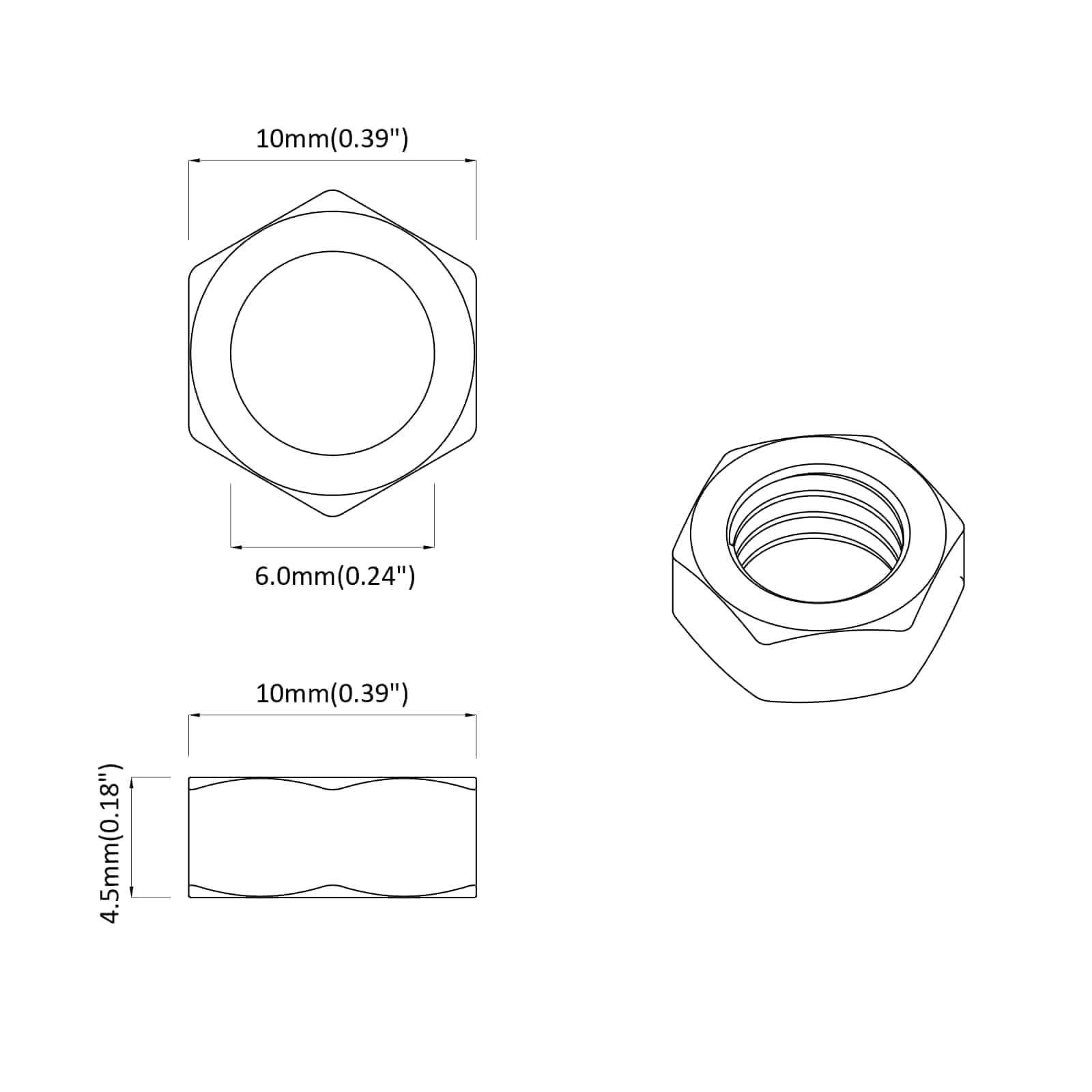 vidaXL Dado 9574 pcs Argento M6 x 10 mm Ferro, Bello dado M6, argento, fermo in ferro, protezione filettatura, accessorio multiuso per installazione sicura