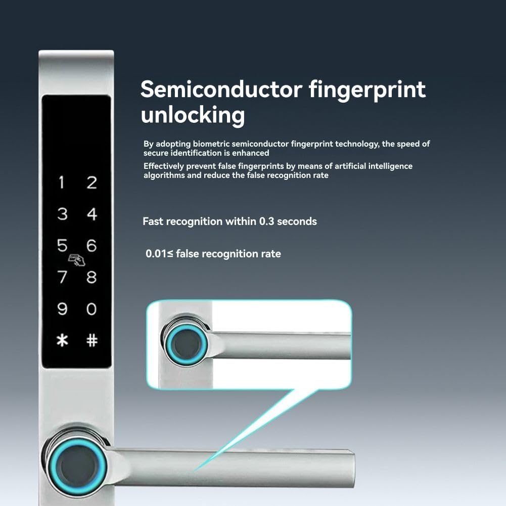 両面防水アルミICカードパスワード電子ドアロック3585 3.2CM TTLock指紋スマートドアロックA