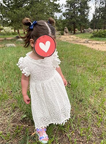 Image of Toddler Girls Lace Tulle Dress Baby Girl Elegant Flutter Sleeve Party Princess Dresses