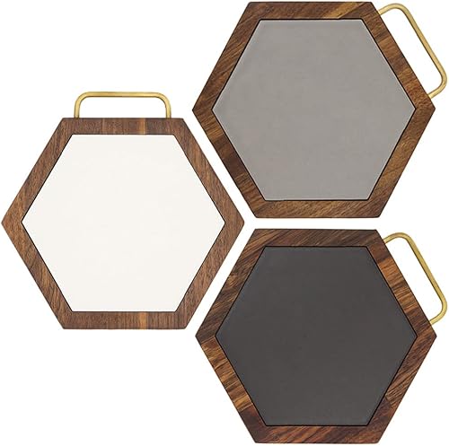 Alfombrillas salvamanteles de madera y azulejos, 1 unidad, 7.6 pulgadas, resistentes al calor para mesa y encimera, almohadillas calientes disponible en Yaxa Peru