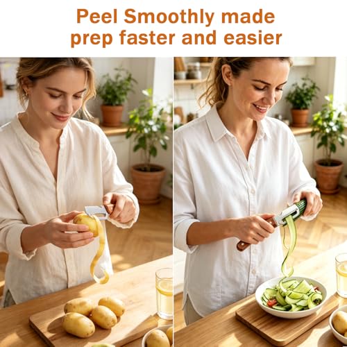Image of 3 PCS Peeler with Wooden Handle, Bottle Opener, Vegetable Fruit Skin Peeling, Stainless Steel Blade Kitchen Tool