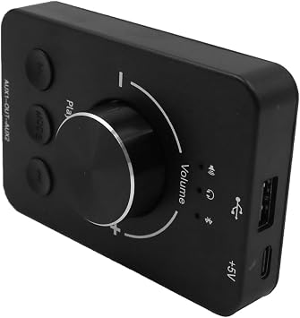 USB Volume Controller Bluetooth Receiver 3.5mm Audio Switcher Support U Stick Multimedia Control Knob for PC Speaker Laptop Bluetooth Speaker 3.5mm Headset Bluetooth Headset