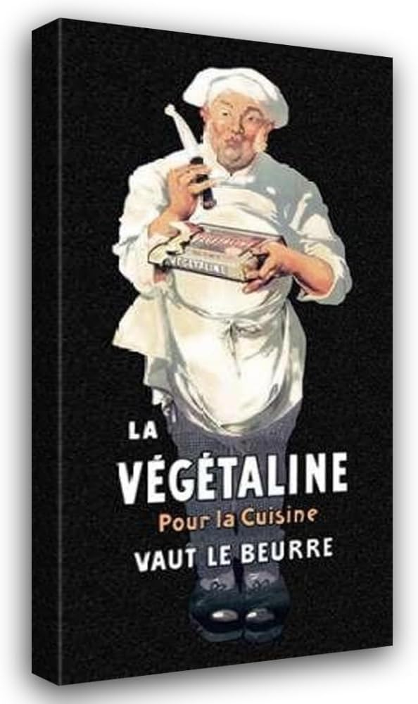 ArtDirect Cooks: La Vegetaline - Pour la Cuisine Custom Framed Art Print Giclee Print or Canvas Options with Various Sizes and Customization by Advertisement
