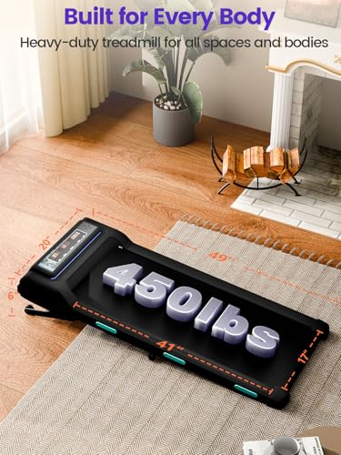 Image of Jackfield Walking Pad Treadmill with 12% Auto Incline, 3.5 HP Portable Running Machine with Triple Shock Absorptiojn, 450 lbs Capacity Under Desk Treadmill for Home Office
