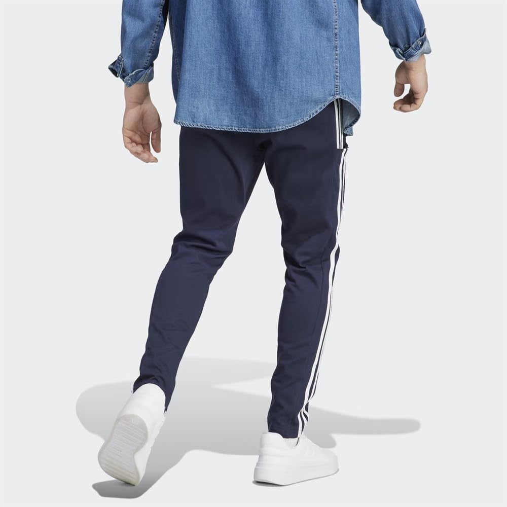 adidas Essentials Single Jersey Tapered Open Hem 3-stripes Joggers - Spodnie Mężczyźni