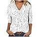 Womens 3/4 Sleeve Tops and Blouses Casual V Neck Loose Fit T Shirts Beach Vacation Fashion Spring Summer Outifits