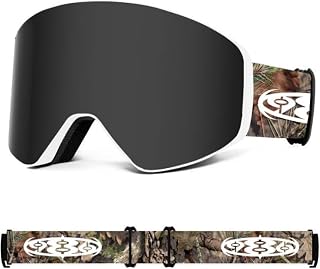 986 Productions Ski and Snowboard Goggles – Magnetic Lens, UV Polarized, Glasses & Helmet Compatible (camo)
