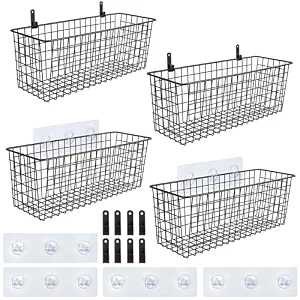 4 Set Hanging Wall Mount Storage Baskets