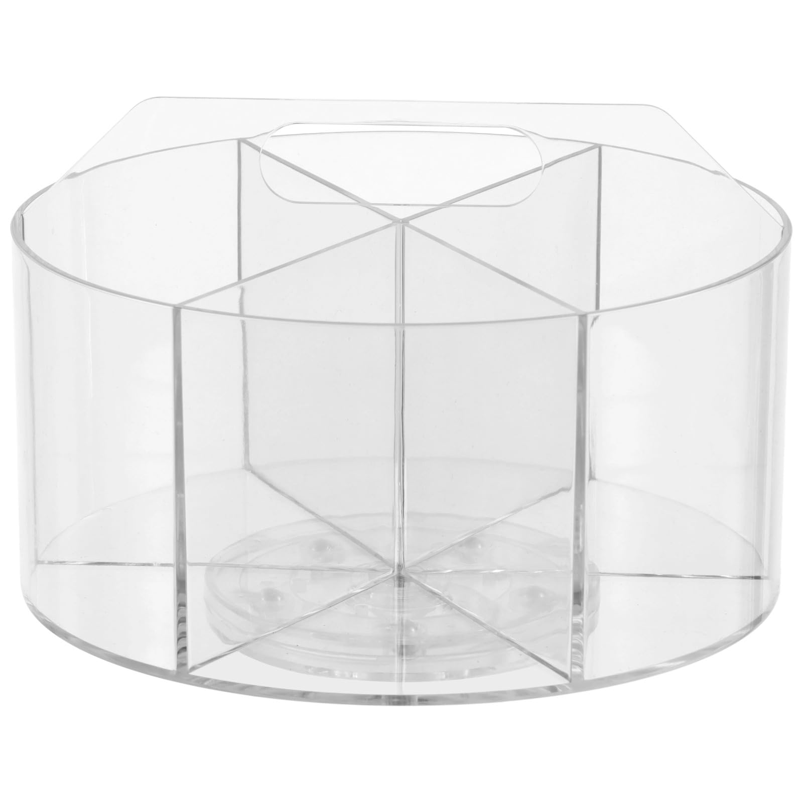 Schreibtisch-Organizer, 13 x 19 cm, drehbarer Stifthalter aus Acryl mit 6 Fächern, 360° Aufbewahrungsbehälter, transparenter tragbarer Stift-Organizer für Zuhause, Büro