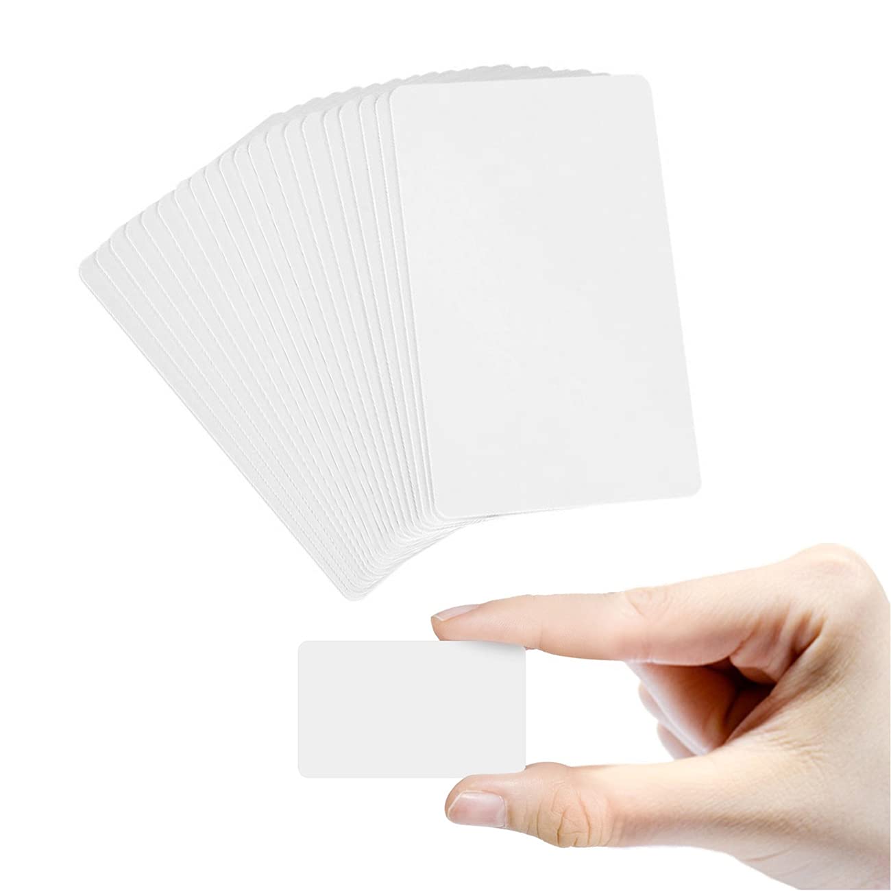 20pcs NTAG 215 NFC Card Blank White PVC Card， Mini Size PVC Tags，504 Bytes Memory，Works Great with TagMo (Android) and Placiibo (iOS)，Scanning Fast Response(1.97X1.18inch)