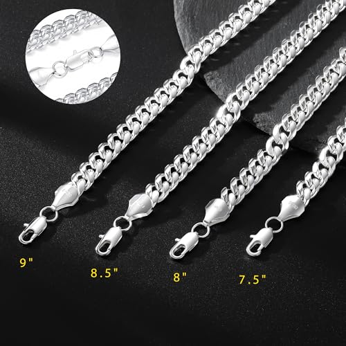 Pulsera de plata esterlina S925 para hombre 10MM miniatura 6