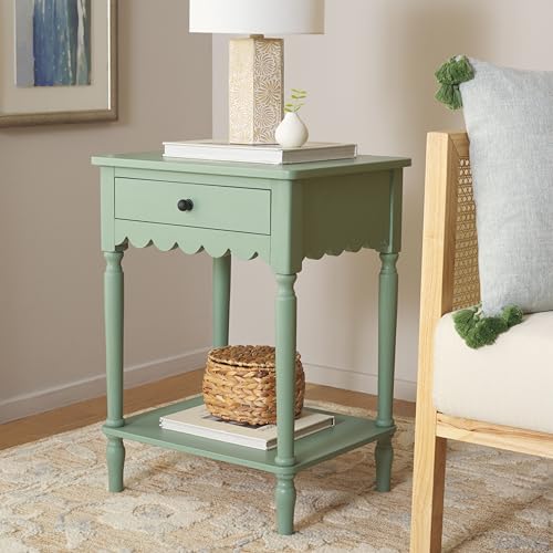 SAFAVIEH Home Collection &ndash; Haven Sage Green Accent Table with Drawer & Shelf...
