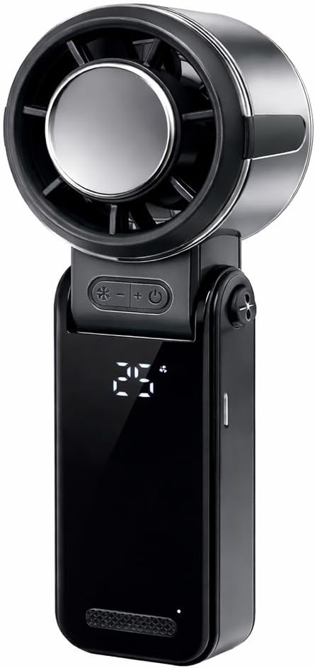Handheld Turbo cooling fan,100 Stepless Wind Speed Control, Battery Operated, Up to 12 Working Hours, portable handheld air cooler Fans for Outdoor, Travel,at work or on the go(black)