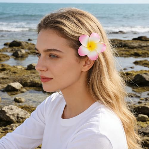Pinces Cheveux Fleurs Frangipanier en Eva Souple et Ultra Légères - 6