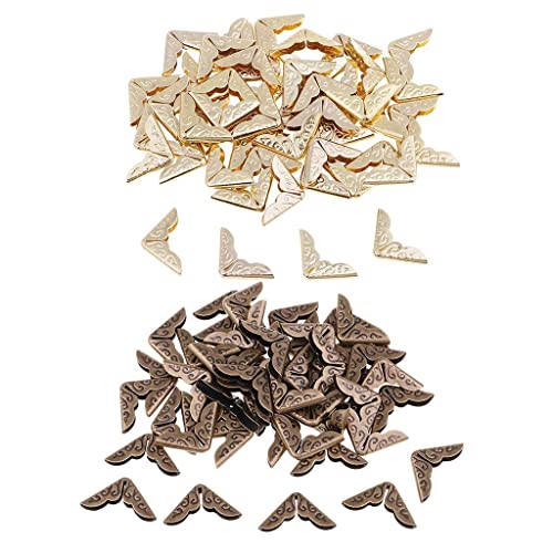 CALANDIS® 50 Pieces Book Scrapbook Photo Album Menus Corner Protectors 14X14Mm Bronze