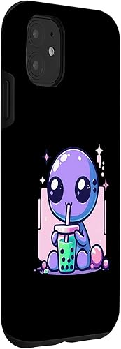 Miniatura 9 de Funda Kawaii Alien Drinking Bubble Tea para iPhone 15 Pro