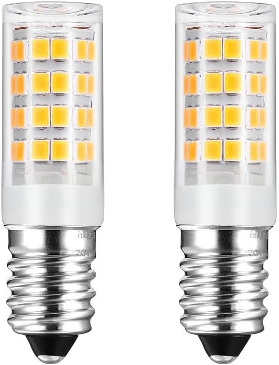 E14 LED Bulb Warm White 3000 K 5 W Replaces 50 W Halogen Bulbs 500 LM Bulb E14 No Flickering Fridge Lamp Not Dimmable LED Corn Bulb for Cooker Hood Wall Lamps Pack of 2