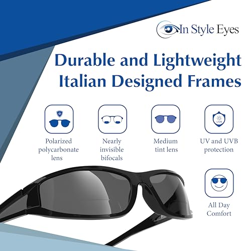 In Style Eyes Del Mar Wrap Around Bifocal Reading Sunglasses - Full-Rimmed Cheater Glasses - Polarized Polycarbonate Lens3