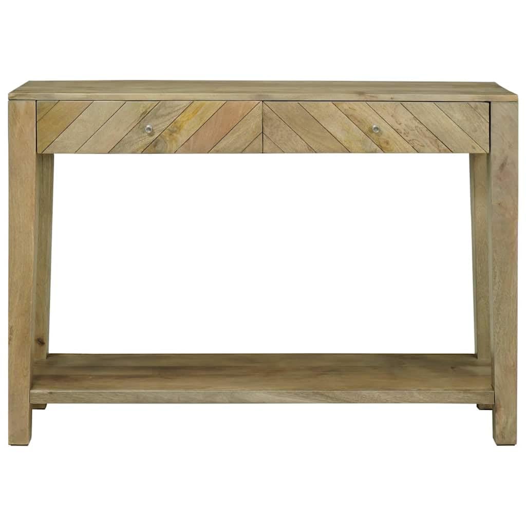 Stolik konsolowy z szufladami, naturalny szary, 110 x 30 x 80 cm, lite drewno mango do salonu, wnętrz