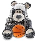 DolliBu Black Bear with Clothes Stuffed Animal with Basketball Plush - Huggable Bear, Adorable Playtime Plush Toy, Wildlife Gift, Personalized Plush Doll Animal Toy for Kids and Adults - 12.5 Inches