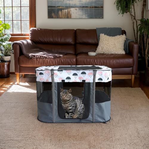 Parc portable pour chat et chien pliable intérieur extérieur