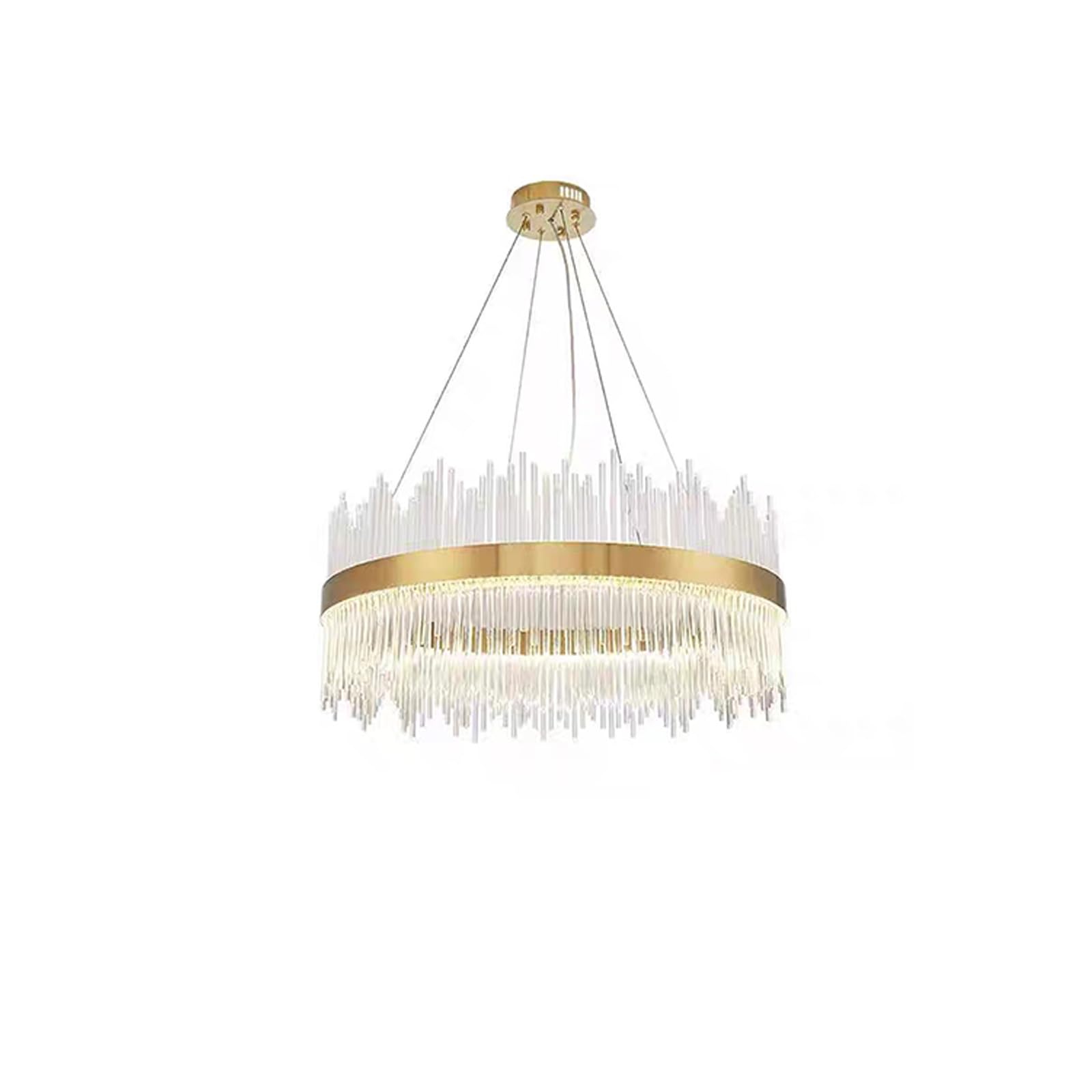 Suspension en métal pour salon au design épuré, lustre circulaire noir moderne de haute qualité