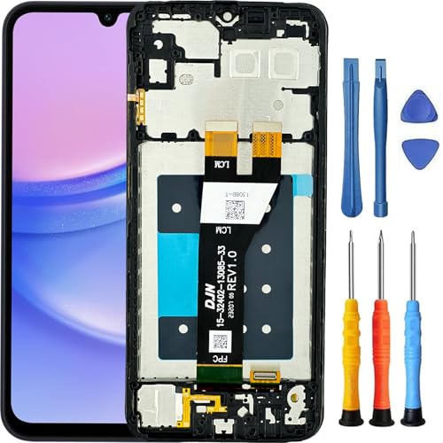 Foufinin for Samsung Galaxy A14 5G Screen Replacement for Samsung A14 5G Screen Replacement with Frame SM-A146U SM-A146A SM-A146W SM-A146P LCD Display Touch Digitizer Assembly with Tools Black