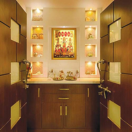 Image of ADA Handicraft Aluminum Plated Wall Mount Wood Photo Frame Rectangular(35 x 25 x 1 cm, Multicolour)