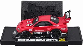 Maisto マッスル マシーンズ シリーズ 1/64 MM Liberty Walk 1999 ニッサン スカイライン GT-R R34 レッド/ブラック 完成品
