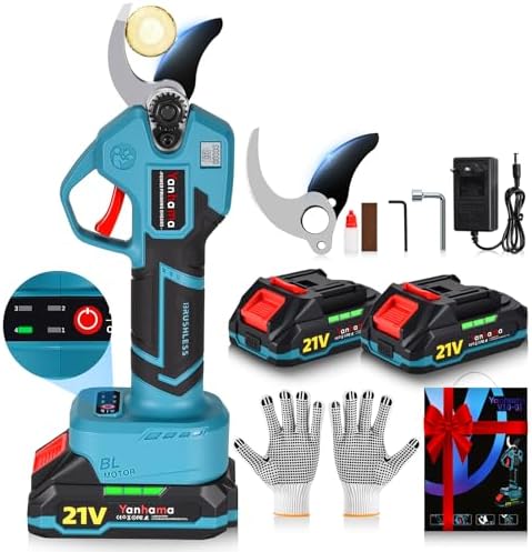 Akku Astschere 40mm Elektrische Gartenschere für Makita 18V Akku, 1000W Bürstenloser Motor, SK5 Klingen, LED-Display, Doppelte Sicherheitsverriegelung, für Garten, Sträucher und Äste