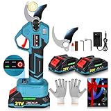 Yanhama Akku Astschere 40mm Schnittdurchmesser 4-Stufen Öffnung SK5-Stahlklingen Bürstenlosem Motor 2 * 2000mAH Akkus Elektrische Gartenschere - Geschenk für Gärtner & Obstbauern