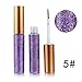 Eyeliner Glitter Liquid Eyeshadow 3 Color Metallic Glitter Sparkling Eyeliner Face Eye Cosmetic Glow Shimmer Makeup Glitter Eyeshadow Liquid Long Lasting Eyeliner Eye Shadow Gold,Silver and Purple