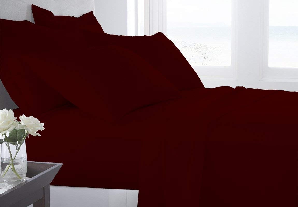 Cotton Split Bedsheets Set - 400 Thread Count 100% Cotton 5-Piece Sheet Set 15 Inch Deep Pocket Solid (Split King, Light Grey)