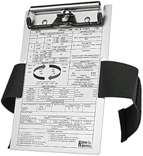 R SPIDER WIRELESS Pilot Kneeboard (VFR), Aluminum Kneeboard with Metal Clip and Pen Holder, Durable Elastic Strap