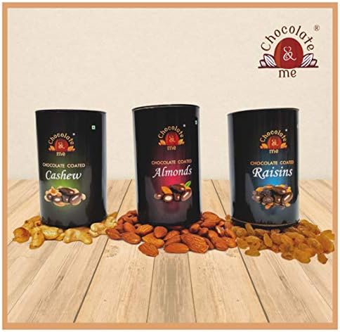 Chocolate and Me, Chocolate Coated Almonds, Cashews and Raisins, Chocolate Covered Nuts, 300 GMS,