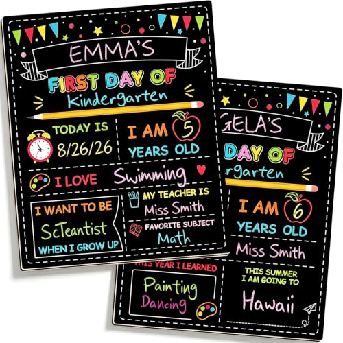 Basilify Reusable Double-Sided First & Last Day of School Chalkboard