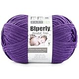 6 Super Bulky Velvet Chenille Yarn for Crocheting - 1 Skein of 200g/7 oz - Ultra Soft Heavy Weight Chunky Knitting Yarn for Baby Blankets, Amigurumi, Home Decor（Dark Purple，1 Skein）