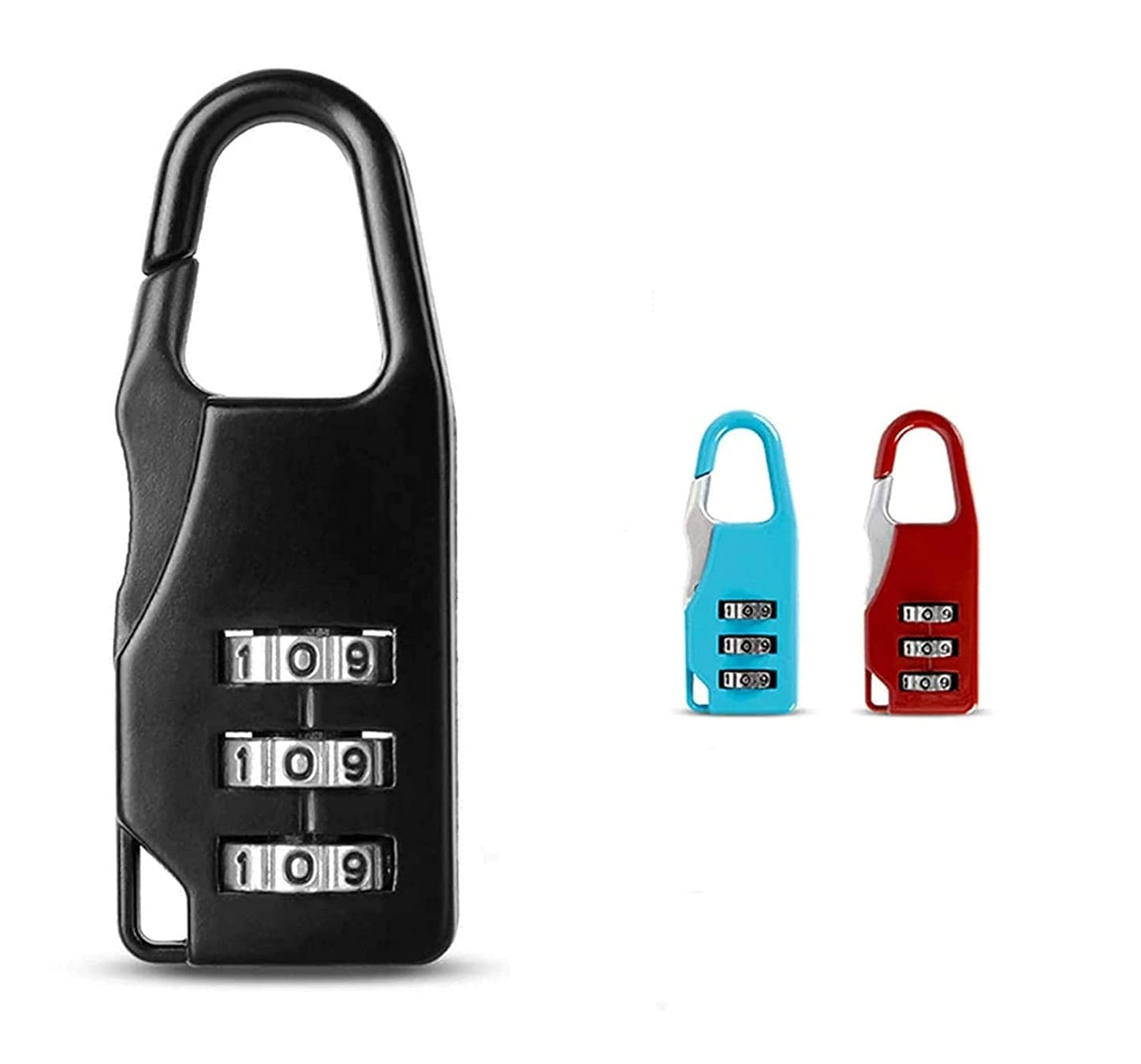 Hetkrishi 2 PC Combination Luggage Padlock 3 Dial Resettable Lock for Suitcase, Laptop Bag/Multi-Purpose Safety Number Lock (Random Color)-image-6