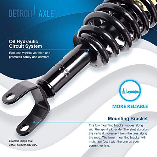 Image of Detroit Axle - 2WD Front End Kit for 05-09 Dodge Dakota Mitsubishi Raider, Upper Control Arms w /Ball Joint Tie Rods Front and Rear Shock Absorbers 2005 2006 2007 2008 2009 Replacement - 8pc Set