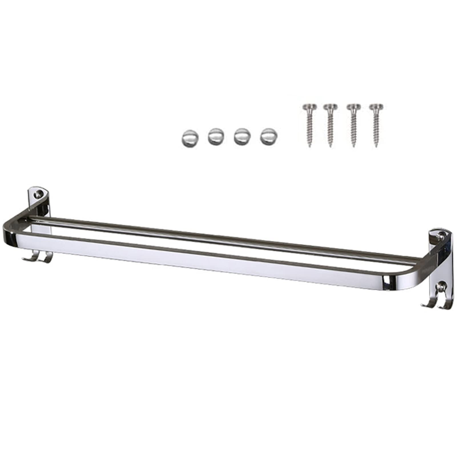 Double rail de serviette de bain LWX au design durable en acier brossé